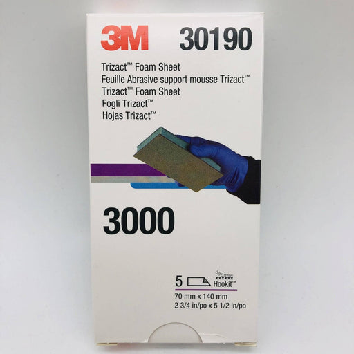 3M 30190 Foam Sheet Trizact Sanding 2-3/4 x 5-1/2 Hookit P3000 5 Sheets Per Pack 2