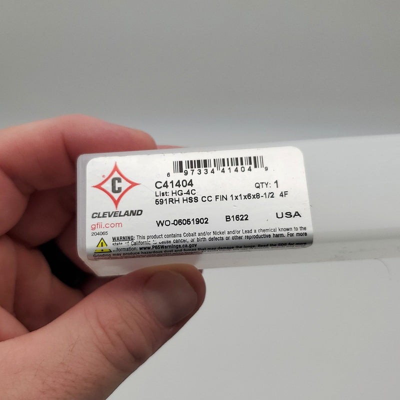 Cleveland C41404 1" Square End Mill 4 Flute 6" LOC 8-1/2" OAL 1" Shank RH Finish