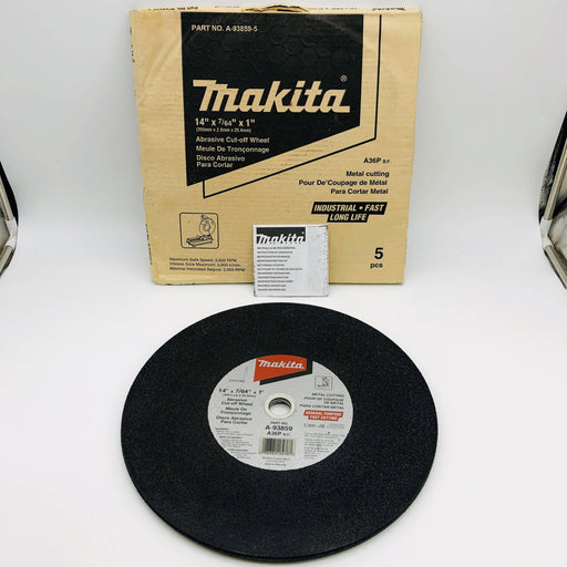 Makita A-93859-5 Cut-Off Chop Wheel Blade 14 x 1 x 1/8 A36P BF Metal Cutting 5pk 1