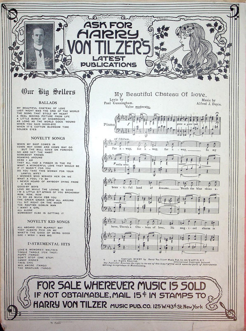 1915 Somebody Knows Vintage Sheet Music Large Harry Von Tilzer I Love Somebody 3
