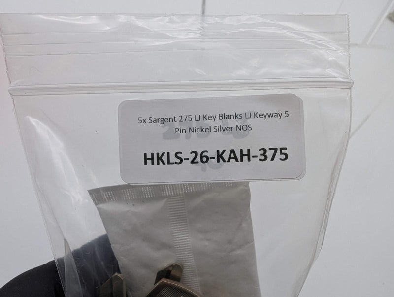 5x Sargent 275 LJ Key Blanks LJ Keyway 5 Pin Nickel Silver NOS