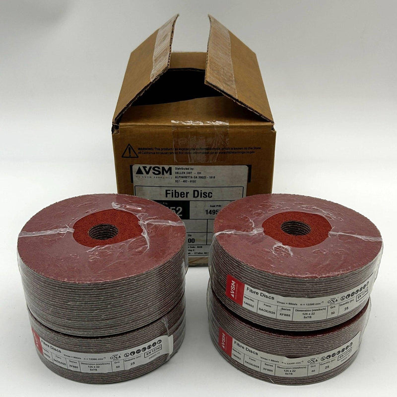 VSM 149552 Resin Fiber Disc 5" x 7/8 50 Grit XF885 Ceramic Plus SAOE 100 Discs 1