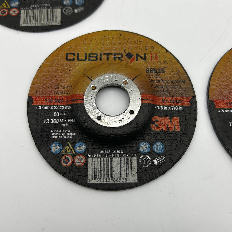 3M Cubitron II 66535 Cut-Off Wheel 4-1/2in x 1/8in x 7/8in Type 27 36 Gri 5pk