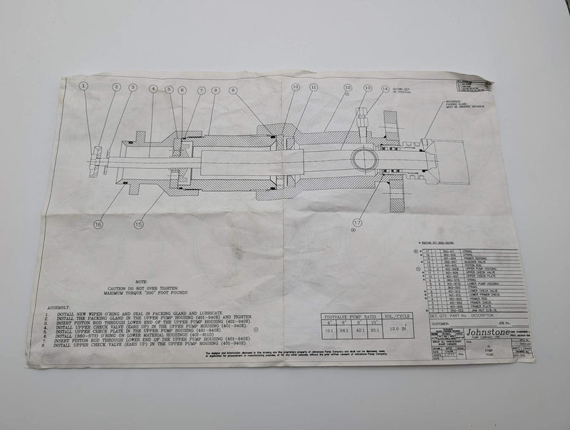 Johnstone 900-001RK Service Kit for S1 Foot Valve O-Rings, Plates, Rods & More
