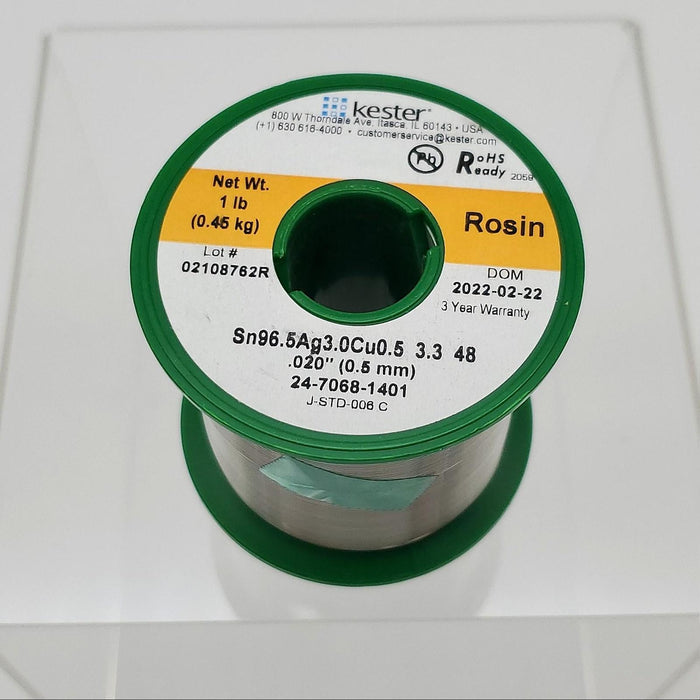 Kester 24-7068-1401 Solder Wire 0.020" Lead-Free Rosin Core 24 AWG 1lb Spool 1