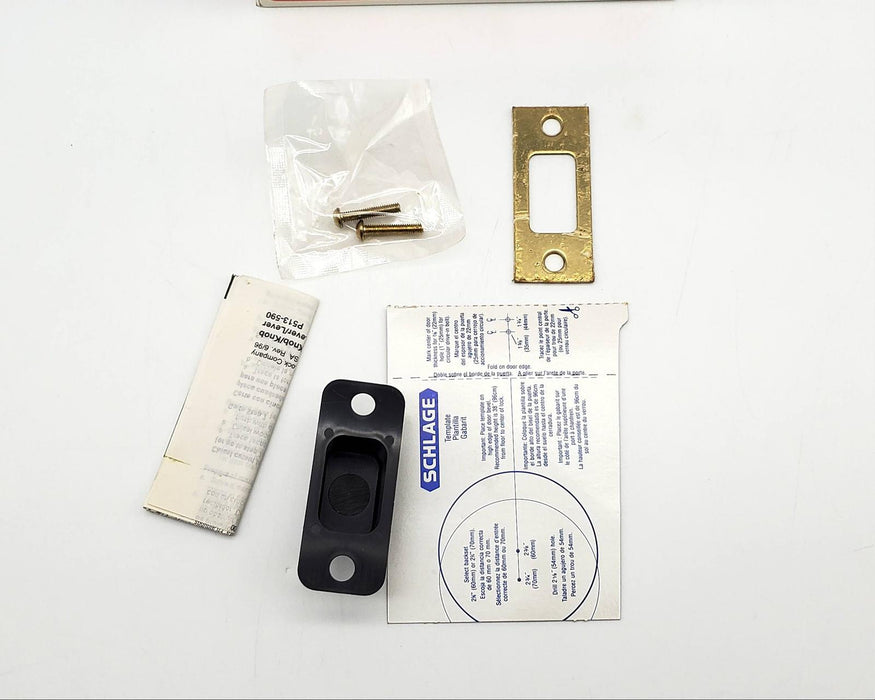 Schlage Door Knob Bright Brass 605 Passage Latch PLY F10 2 3/8 & 2 3/4 BS NOS 7