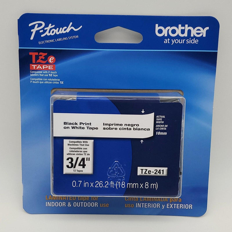 Brother TZe-241 3/4" Labeling Tape 0.7in x 26.2ft for P-Touch 1