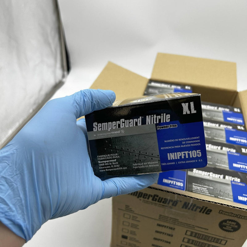 SemperGuard Nitrile INIPFT105 Disposable Gloves Size XL Powder Free 1000/Case 3