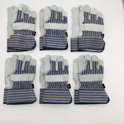 MCR Safety 1400 Split Leather Palm Work Gloves Size XL Safety Cuff 2.5"L 6 Pair 6