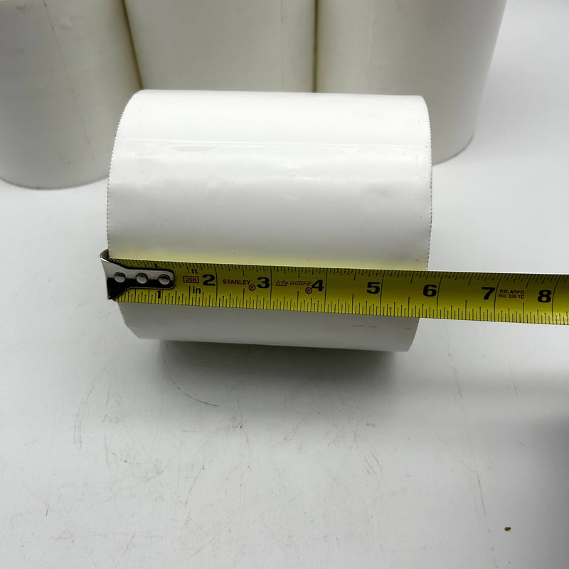 Poly Tape W/ Pinked Edges 144mm X 55m White Tape Product 133WH-144X55PE 4 Rolls