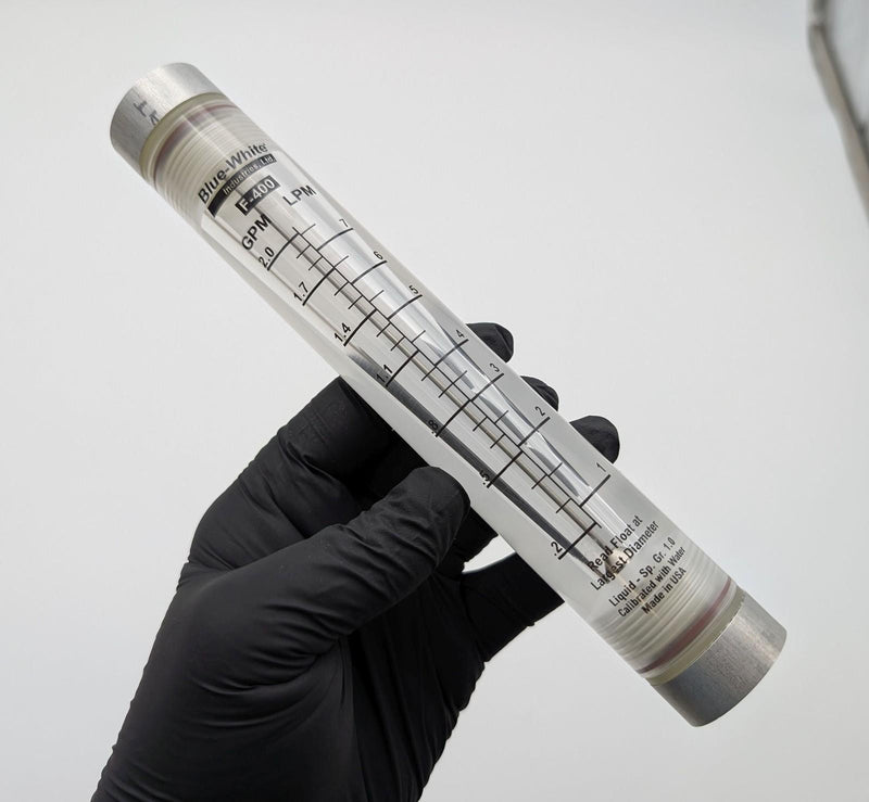 Blue-White F-40376LN-8 Flow Meter Rotameter 0.2-2 GPM 1/2" FPT Flow Measurement