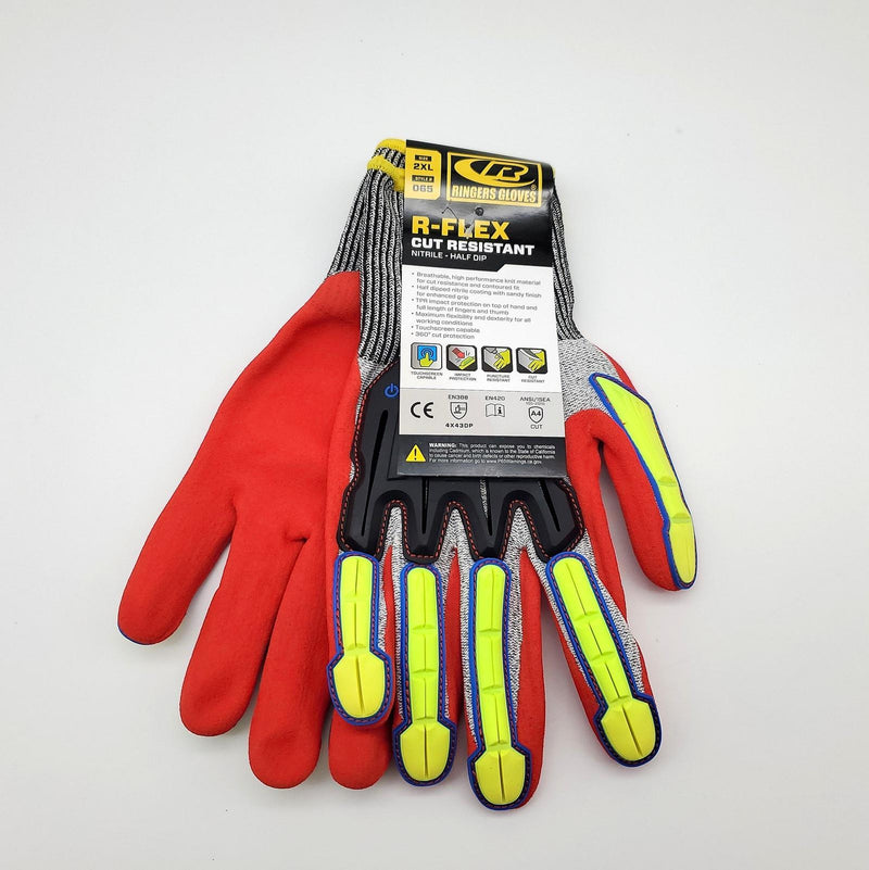 Ringers Gloves 065-12 Half Dipped Impact Resistant Gloves 2XL 1 Pair 2