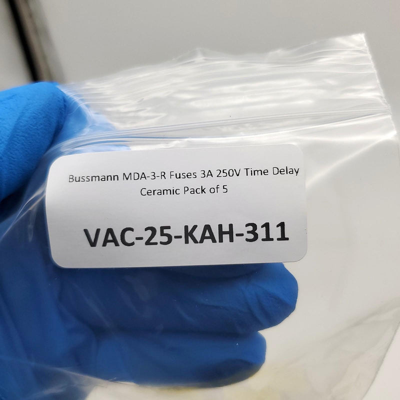 Bussmann MDA-3-R Fuses 3A 250V Time Delay Ceramic Pack of 5 3