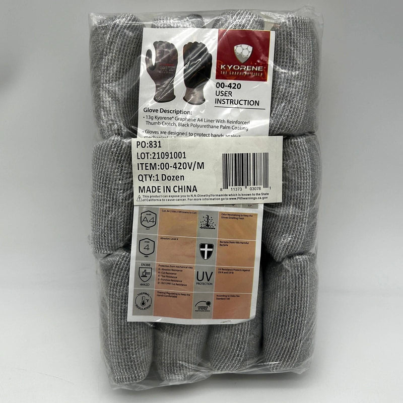 Armor Guys 00-420V Cut Resistant Gloves Sz Medium 13G Poly Palm Coating 12 Pairs 1