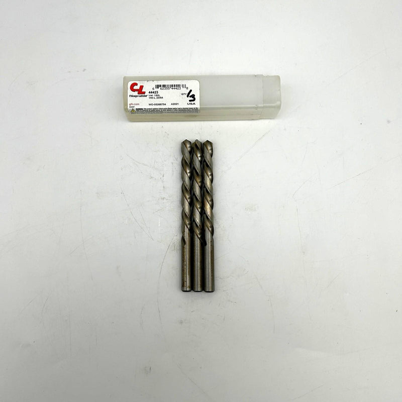 3pk Chicago-Latrobe 44423 Jobber Drill Bit 23/64 List 150L Left-Hand Helix HSS 9