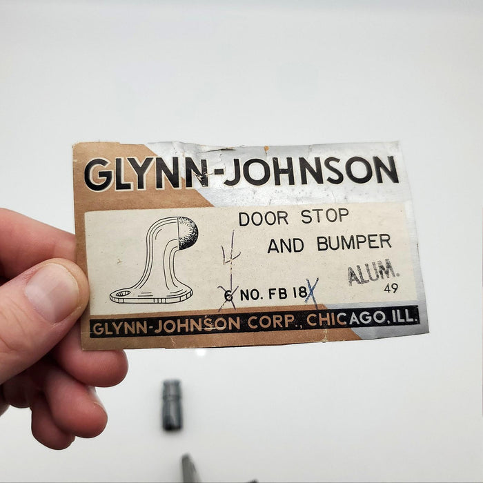 Glynn Johnson Door Stop & Bumper Satin Aluminum Finish No FB 18 USA Made NOS 7