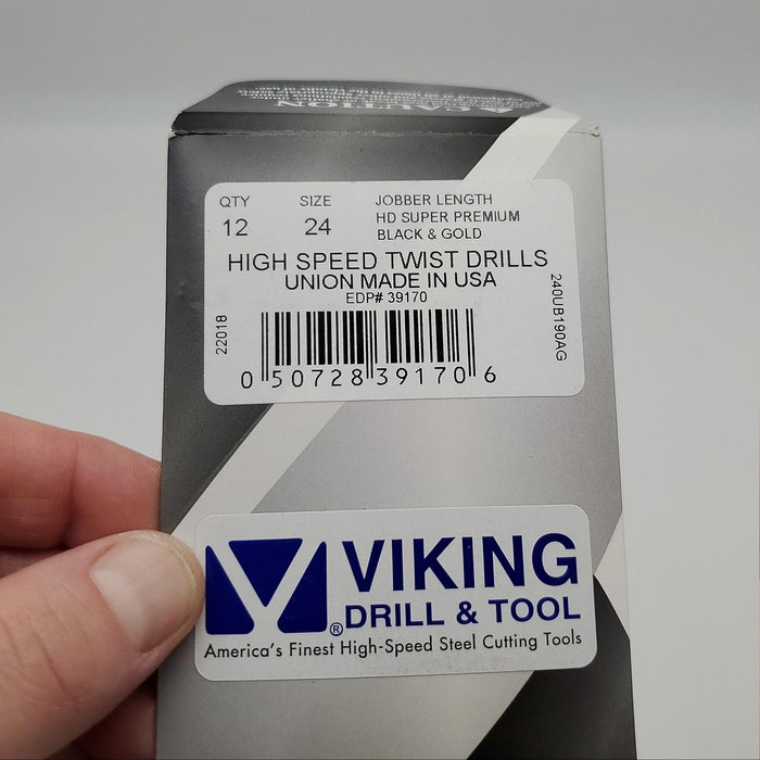 12x Viking Size 24 Drill Bits #39170 135 Deg Split Point HSS Jobber Length 3" 5