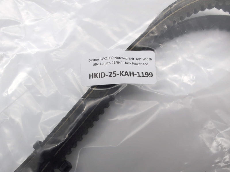 Dayton 3VX1060 Notched Belt 3/8" Width 106" Length 21/64" Thick Power Ace 4