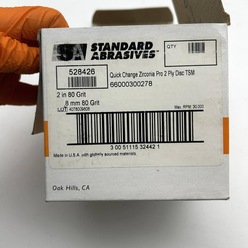 Standard Abrasives 528426 Quick Change Discs 2in TSM Zirconia Pro 2 Ply 80G 36pk 2