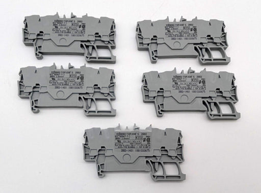 WAGO 2002-1401 Terminal Blocks 4-Conductor Feed Through DIN Rail Mount 5 Pack 1