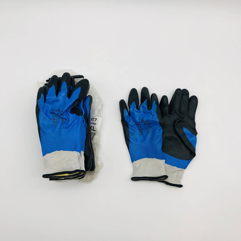 Showa 477 Work Glove Size 9/XL Insulated Dual Nitrile Foam Grip Coated 6 Pairs 9