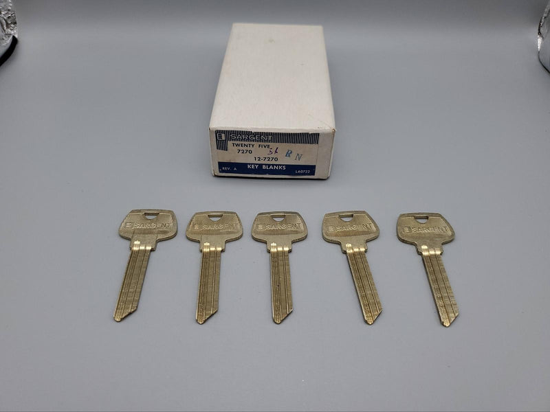 5x Sargent 7270 Key Blanks RN Keyway Nickel Silver 7 Pin NOS 3