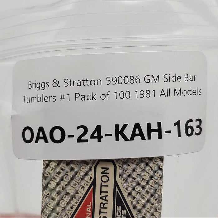 Briggs & Stratton 590086 GM Side Bar Tumblers #1 Pack of 100 1981 All Models 5