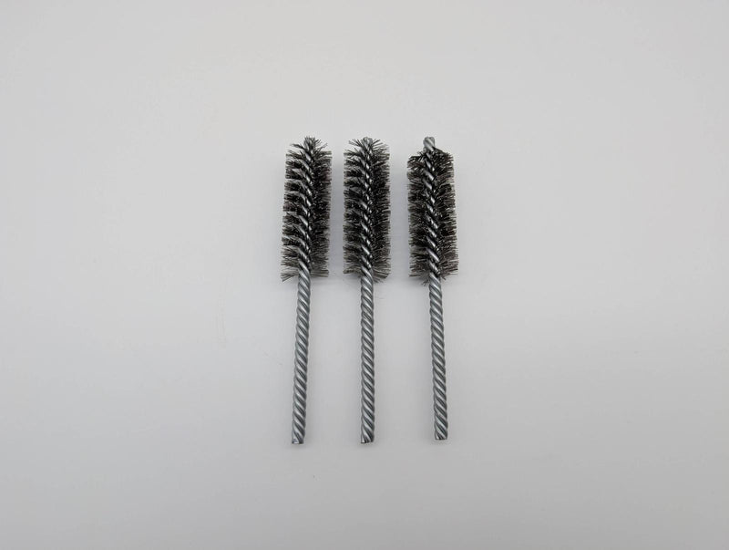 Weiler 7/8" Power Tube Brush Double Spiral 0.014" Wire Size SS 2-1/2" Len 3 PK 2