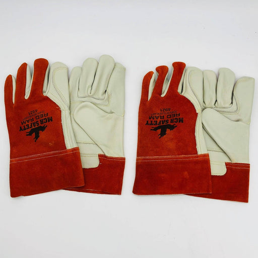MCR Safety 4921 Welders Leather Gloves Size Large Red Ram Premium Cowhide 2 Pair 1