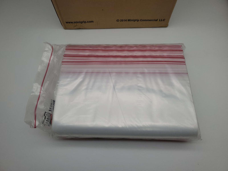 MiniGrip 12" x 15" Reclosable Bags Clear 4 Mil Polyethylene Pack of 500 3