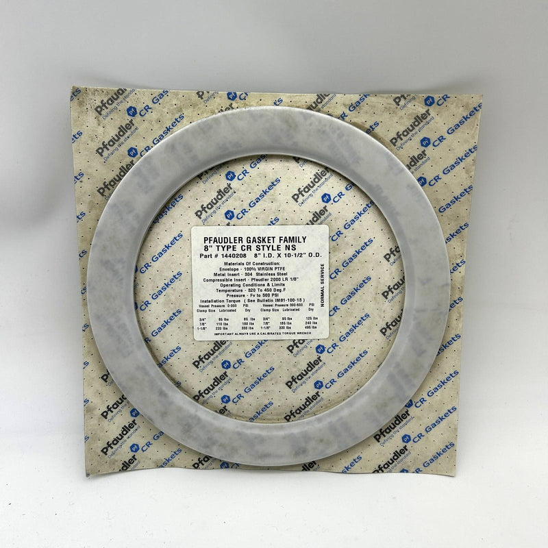Pfaudler 1440208 Gasket Family 8" Type CR Style NS PTFE 8in ID X 10-1/2in OD