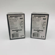 2pk BWF DB-5V Junction Outlet Receptacle Box 1/2in 3 Hole 1 Gange Deep Box Gray 9