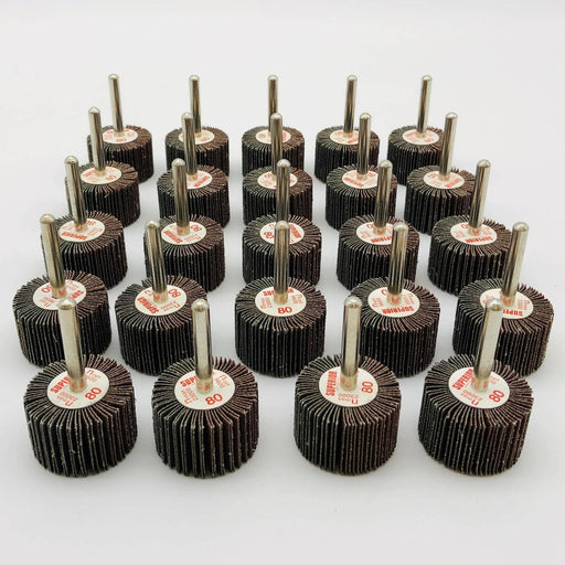 Superior Abrasives 10115 Mounted Flap Wheel 1.5in x 1in x 1/4in 80 AO Lot of 24 1