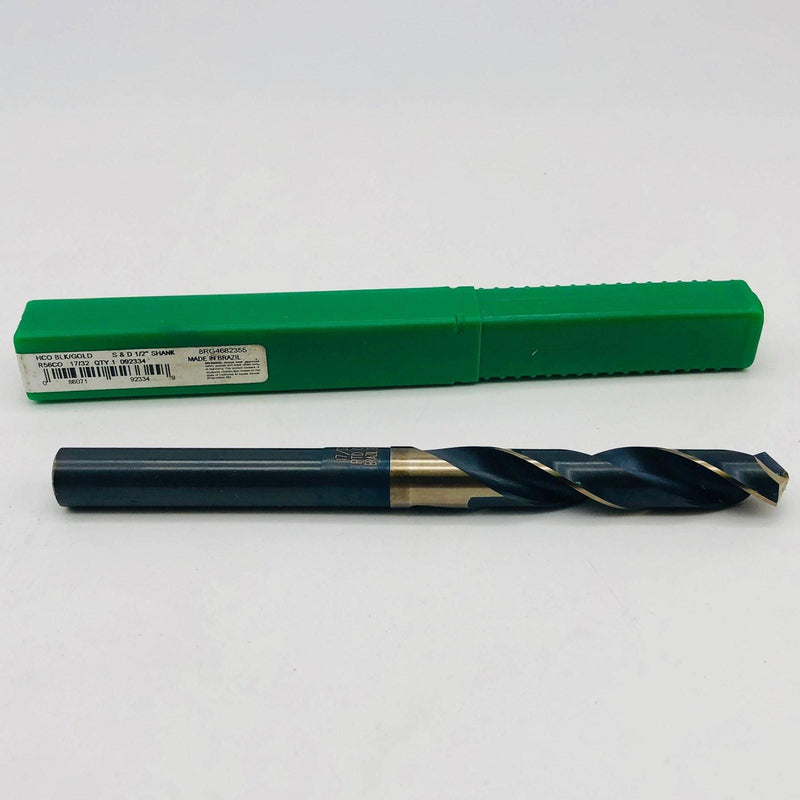 Precision 092334 17/32 Twist Drill Bit R56CO HCO Blk/Gold S&D 1/2" Shank 1
