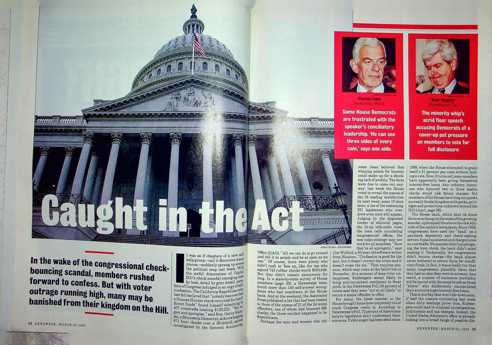 Newsweek Magazine March 23 1992 Congress Bank Scandal Checks Singer Eric Clapton 4