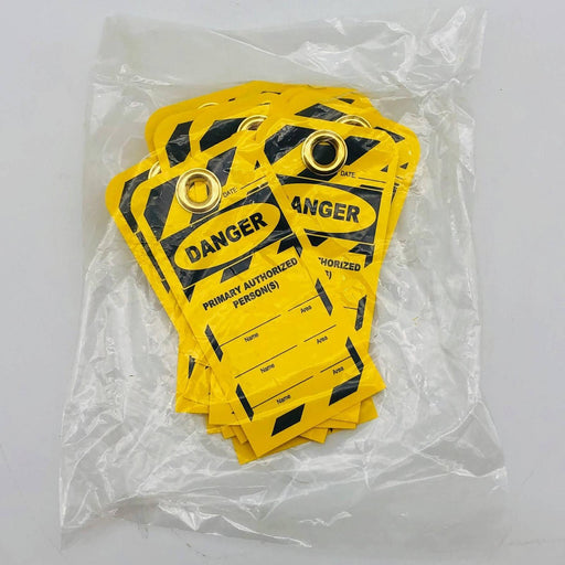 Accuform CU29745 Danger Lockout Tag Yellow Black Primary Authorized Person 25pk 1