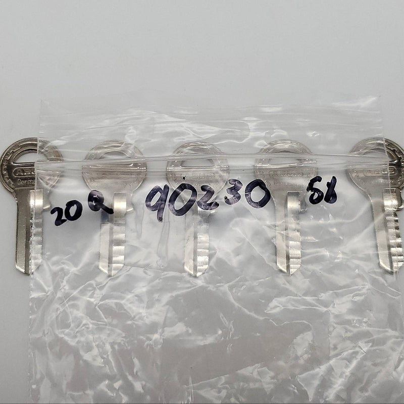 5x Abus 65/30 KB Old Padlock Key Blanks #90230 Nickel Plated Old Profile 4
