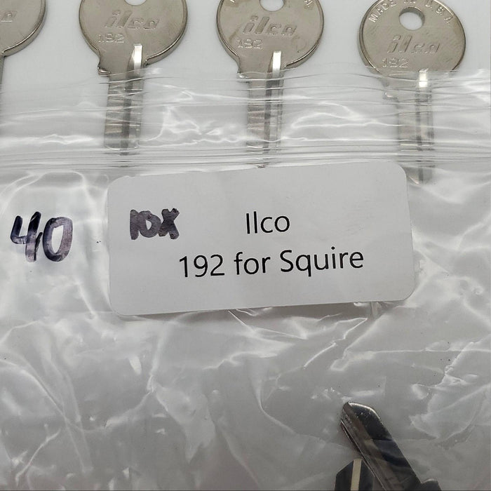 10x Ilco 192 Key Blanks for Some Squire Locks Nickel Plated 4