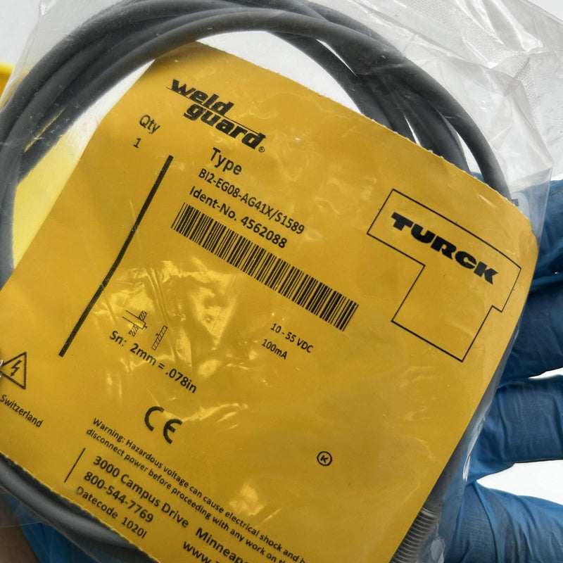 Turck B12-EG08-AG41X/S1589 Inductive Sensor 4562088 Weld Guard 2mm 10-55 VDC 3