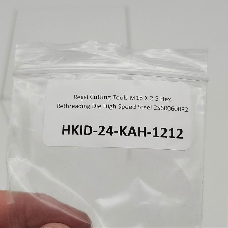 Regal Cutting Tools M18 X 2.5 Hex Rethreading Die High Speed Steel 2S600600R2 4