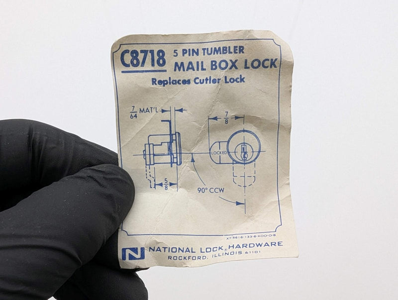 National C8718 Mailbox Lock for Cutler Mailbox & Chutes 5 Pin Satin Chrome 4