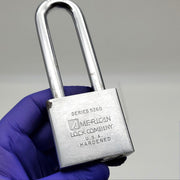 American 5260 Padlock 3-1/8" L x .375" D Shackle 2" Steel Body Rekeyable No Core 3