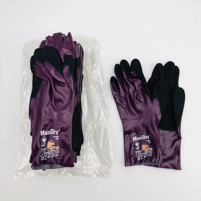 MaxiDry 56-426 Chemical Resistant Gloves Small 7 Nitrile Lightweight 12 Pairs 11