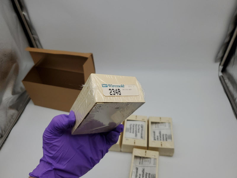 5x Legrand 2348 Nonmetallic Device Boxes Ivory Single Gang 4.75"L x 3"W x 1.75"D 2