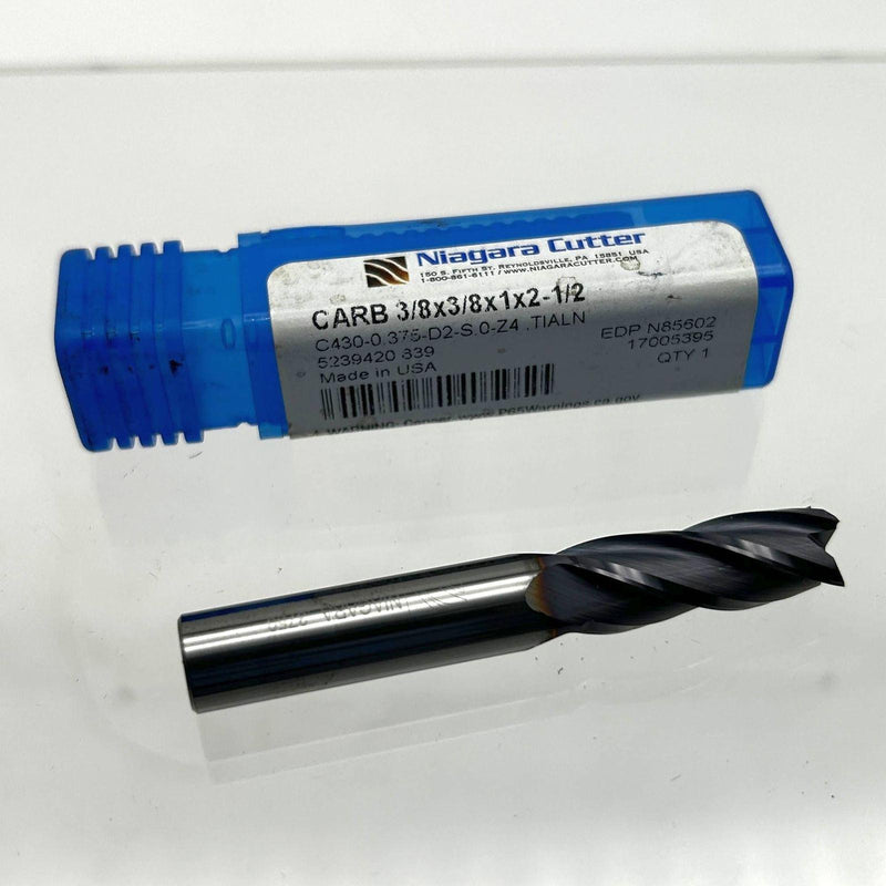 Niagara Cutter N85602 End Mill Solid Carbide Sing End C430-0.375-D2-S.0-Z4 TiALN 1