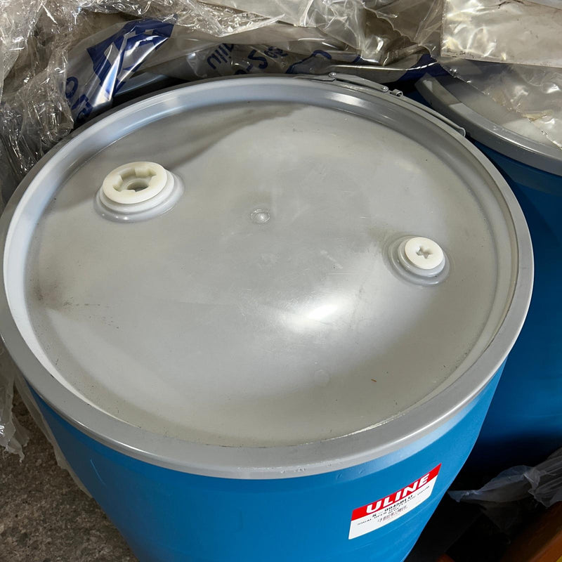 U-Line S-9945BLU Plastic Drum with Lid 55 Gallon Open Top Blue Quick-Lock 3