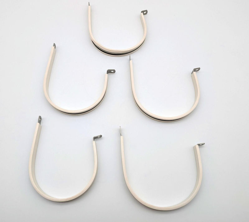 Star 3.75" Cushioned Hose Clamps 304 Stainless Steel White PVC Pack of 5 1