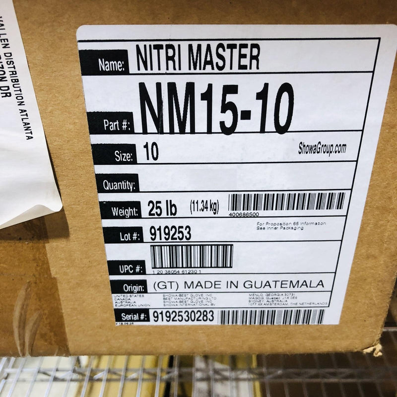 Showa NM15 Chemical Resistant Gloves Sz 10/XL 15mil Nitrile-Latex Coated 12 Pair 2