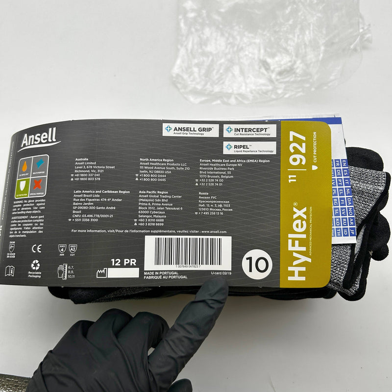 Ansell Hyflex 11-927 Oil and Cut Resistant Glove Extra Large/10.0 Nitrile 12 Prs