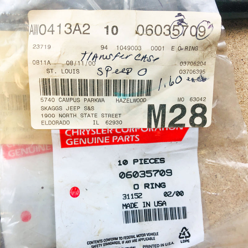 Mopar 6035709 O Ring Trans Speedo Adapter OEM NOS Jeep Cherokee XJ 1997-99 1ct 4